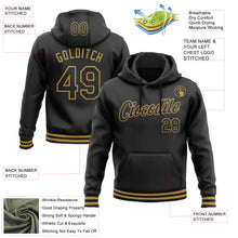 Load image into Gallery viewer, Custom Stitched Black Old Gold Sports Pullover Sweatshirt Hoodie