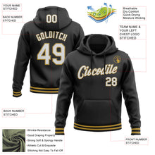 Load image into Gallery viewer, Custom Stitched Black White-Old Gold Sports Pullover Sweatshirt Hoodie