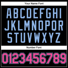 Load image into Gallery viewer, Custom Stitched Black Pink-Light Blue Sports Pullover Sweatshirt Hoodie