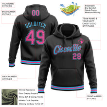 Load image into Gallery viewer, Custom Stitched Black Pink-Sky Blue Sports Pullover Sweatshirt Hoodie
