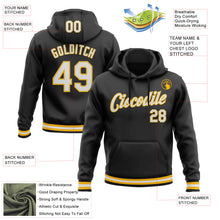 Load image into Gallery viewer, Custom Stitched Black White-Gold Sports Pullover Sweatshirt Hoodie