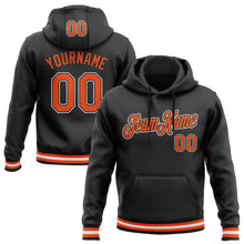 Load image into Gallery viewer, Custom Stitched Black Orange-White Sports Pullover Sweatshirt Hoodie