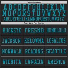 Load image into Gallery viewer, Custom Black Teal-White Mesh Authentic Throwback Football Jersey