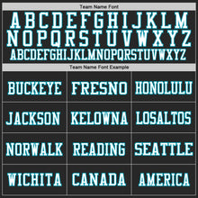 Load image into Gallery viewer, Custom Black White-Teal Mesh Authentic Throwback Football Jersey