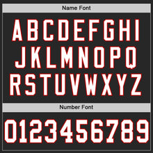 Load image into Gallery viewer, Custom Black White-Red Mesh Authentic Throwback Football Jersey