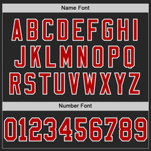 Load image into Gallery viewer, Custom Black Red-White Mesh Authentic Throwback Football Jersey