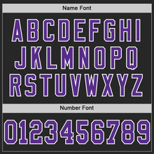 Load image into Gallery viewer, Custom Black Purple-White Mesh Authentic Throwback Football Jersey