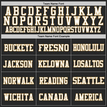 Load image into Gallery viewer, Custom Black White-Old Gold Mesh Authentic Throwback Football Jersey