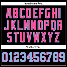 Load image into Gallery viewer, Custom Black Light Blue-Pink Authentic Football Jersey
