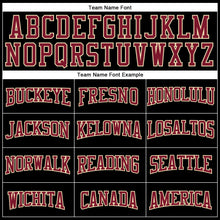 Load image into Gallery viewer, Custom Black Cream-Crimson Authentic Football Jersey