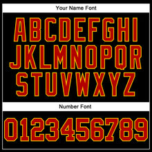 Load image into Gallery viewer, Custom Black Red-Yellow Authentic Football Jersey