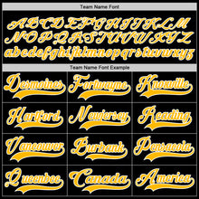 Load image into Gallery viewer, Custom Black Gold-White Hockey Lace Neck Jersey