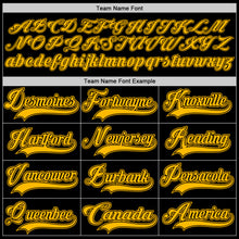 Load image into Gallery viewer, Custom Black Gold Hockey Lace Neck Jersey