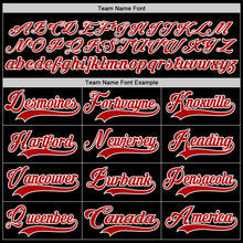 Load image into Gallery viewer, Custom Black Red-White Hockey Lace Neck Jersey