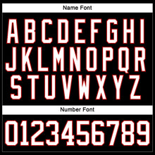 Load image into Gallery viewer, Custom Black White-Red Hockey Lace Neck Jersey