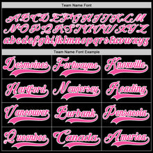 Load image into Gallery viewer, Custom Black Pink-White Hockey Lace Neck Jersey