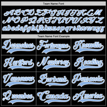 Load image into Gallery viewer, Custom Black Light Blue-White Hockey Lace Neck Jersey