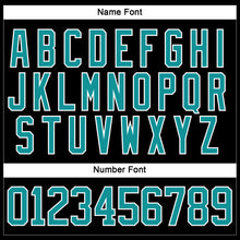 Load image into Gallery viewer, Custom Black Teal-White Hockey Lace Neck Jersey
