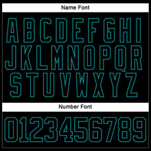 Load image into Gallery viewer, Custom Black Teal Hockey Lace Neck Jersey