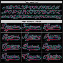 Load image into Gallery viewer, Custom Black Crimson-Teal Hockey Lace Neck Jersey