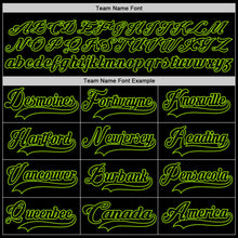 Load image into Gallery viewer, Custom Black Neon Green Hockey Lace Neck Jersey