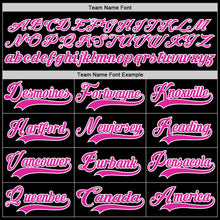 Load image into Gallery viewer, Custom Black Deep Pink-White Hockey Lace Neck Jersey