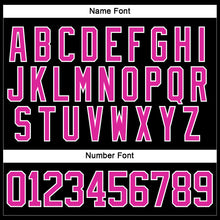 Load image into Gallery viewer, Custom Black Deep Pink-White Hockey Lace Neck Jersey