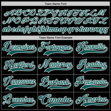 Load image into Gallery viewer, Custom Black Midnight Green-White Hockey Lace Neck Jersey