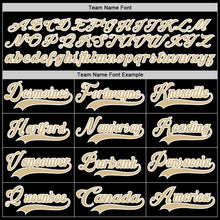 Load image into Gallery viewer, Custom Black Vegas Gold-White Hockey Lace Neck Jersey