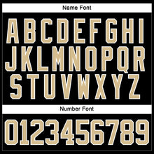 Load image into Gallery viewer, Custom Black Vegas Gold-White Hockey Lace Neck Jersey