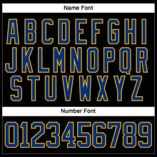 Load image into Gallery viewer, Custom Black Royal-Yellow Hockey Lace Neck Jersey