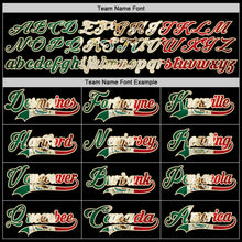 Load image into Gallery viewer, Custom Black Vintage Mexican Flag Cream Red-Kelly Green Hockey Lace Neck Jersey