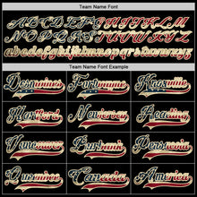 Load image into Gallery viewer, Custom Black Vintage USA Flag Cream-Crimson Hockey Lace Neck Jersey