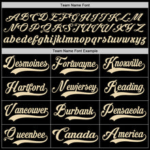 Load image into Gallery viewer, Custom Black Cream Hockey Lace Neck Jersey