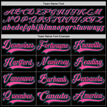 Load image into Gallery viewer, Custom Black Pink-Teal Hockey Lace Neck Jersey
