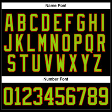 Load image into Gallery viewer, Custom Black Neon Green-Red Hockey Lace Neck Jersey