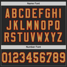 Load image into Gallery viewer, Custom Black Old Gold-Red Mesh Authentic Throwback Football Jersey