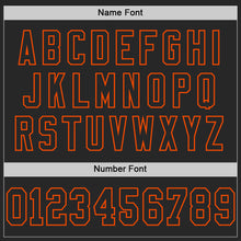 Load image into Gallery viewer, Custom Black Orange Mesh Authentic Throwback Football Jersey