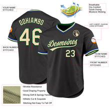 Load image into Gallery viewer, Custom Black Cream Green-Royal Authentic Throwback Baseball Jersey