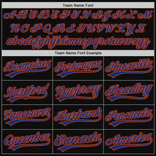 Load image into Gallery viewer, Custom Black Royal-Orange Authentic Throwback Baseball Jersey
