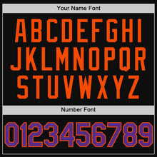 Load image into Gallery viewer, Custom Black Purple-Orange Authentic Throwback Baseball Jersey