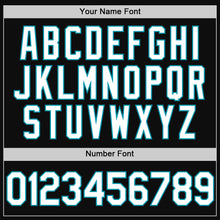 Load image into Gallery viewer, Custom Black White-Teal Authentic Throwback Baseball Jersey