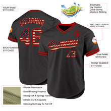 Load image into Gallery viewer, Custom Black Vintage USA Flag-Red Authentic Throwback Baseball Jersey