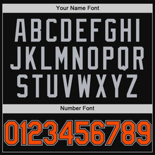 Load image into Gallery viewer, Custom Black Orange-Gray Authentic Throwback Baseball Jersey