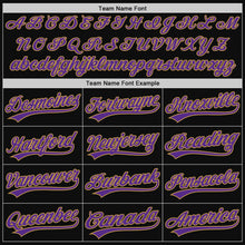Load image into Gallery viewer, Custom Black Purple-Old Gold Authentic Throwback Baseball Jersey