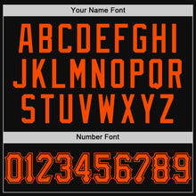 Load image into Gallery viewer, Custom Black Orange Authentic Throwback Baseball Jersey