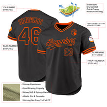 Load image into Gallery viewer, Custom Black Orange Authentic Throwback Baseball Jersey