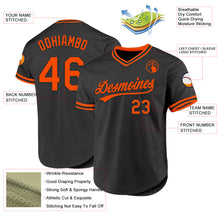 Load image into Gallery viewer, Custom Black Orange Authentic Throwback Baseball Jersey