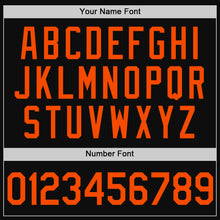 Load image into Gallery viewer, Custom Black Orange Authentic Throwback Baseball Jersey