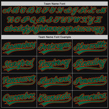 Load image into Gallery viewer, Custom Black Kelly Green-Orange Authentic Throwback Baseball Jersey